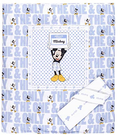 Ellepi Disney Minnie Mouse Baby Cot Bedding Set Baby Cot Complete Bedding Set Baby Bedding Set Baby Bedding Bedding Pillowcase (Mickey Hello Sky)