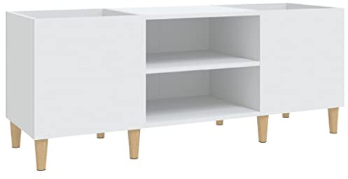 vidaXL Mobile Porta Dischi Bianco 121x38x48 cm in Legno Multistrato