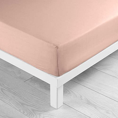 douceur d'intérieur, Drap Housse (180 x 200 cm) Lina Rose, 100% Coton