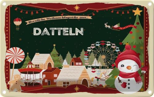 vianmo Blechschild 20x30 cm Weihnachten Weihnachten aus DATTELN Deko Geschenk Metall Schild