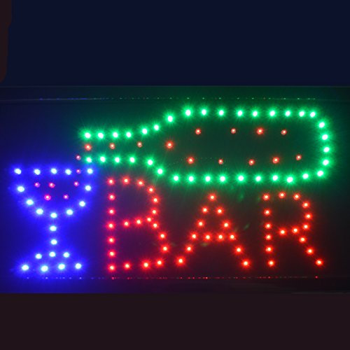 XXL Leuchtschild BAR, XXL Leuchtreklame, Leucht Werbung, Display, Bar Sign, Licht-Box, Blinken, neon hell Werbeschild, Laufschrift Lauflichter LED-Schrift