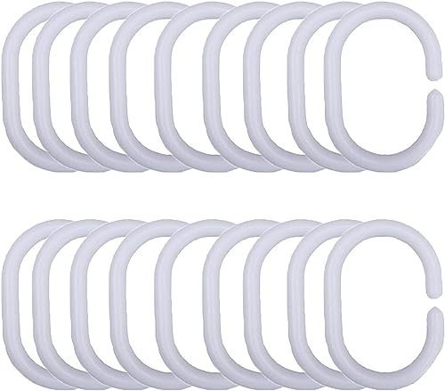 Duschvorhang-Haken, Duschvorhang-Ringe, 12 Stück, Bad-Vorhang-Ringe, Aufhänger, Bad-Drape-Loop-Gleiter for Bad-Vorhang, Fenster, Tür, Duschvorhang