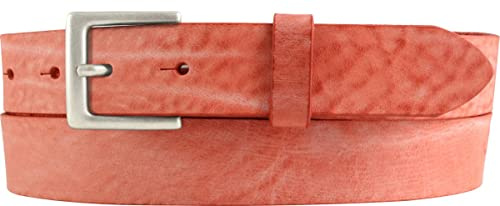 BELTINGER Herren-Gürtel aus weichem Vollrindleder Vintage-Look 3 cm | Leder-Gürtel für Herren 30mm | Schmaler Gürtel Used-Look | Rot 90cm