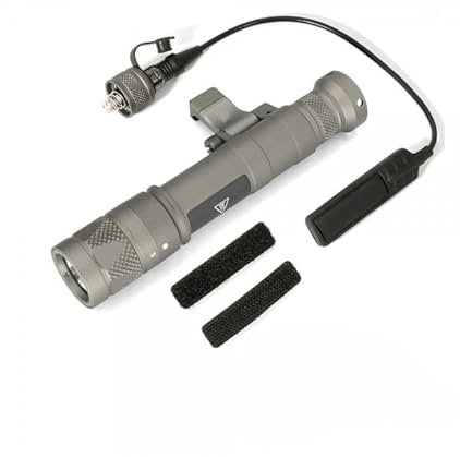 M640V Mini linterna de exploración, linterna táctica LED blanca de 560 lúmenes, con interruptor de presión (modos mentales) y base giratoria reemplazable (modos constantes), para riel de 20 mm y