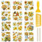 WANDIC 12 Blatt Rub-On-Transfer-Aufkleber, Sonnenblume, Wasserfeste Transfer-Aufkleber, Tagebuch-Album-Aufkleber, Möbel, Bastel-Transfer-Aufkleber Für DIY-Scrapbooking