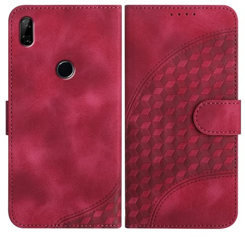 JayModCase Mobile Phone Case for Huawei P Smart Z/Honor 9X, with Card Slot, Stand Function, Magnetic, PU Leather Case, Folio Flip Case Compatible with Huawei P Smart Z - Rose Red
