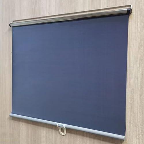 Sonnenschutz Rollo,Fenster Verdunkelungsrollo,Sonnenschutzvorhang,Automatischer Einziehbarer Rollo,Temporärer Tragbarer Vorhang,Sichtschutz,Installation des Klebehakens,Blau (W130×H150cm/51×59in)