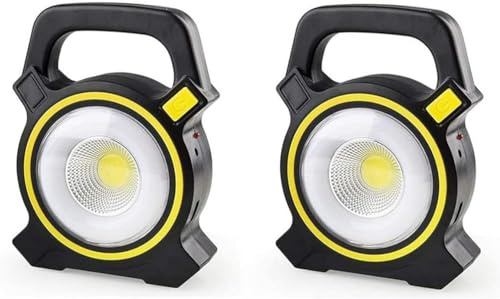 Projecteur portable LED 30 W, lampe de travail solaire rechargeable, 2 modes d'intensité variable, étanche IP65, projecteur extérieur pour voiture, voyage, camping, pêche, 300 lm, lumière du jour,