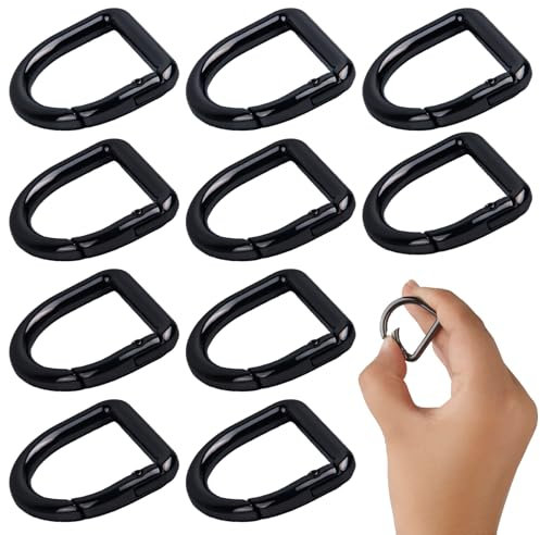 10 Stück ovaler Federhaken Clip,Legierungs Auslösefeder Karabiner Schlüsselanhänger,schwarz Spring Karabinerhaken,schwarzer Karabinerclip für selbstgemachte Schlüsselanhänger