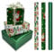 Rolle Weihnachtsgeschenkpapier – 3 Rollen 43 cm x 3 Meter, grünes Geschenkpapier mit Weihnachtsmann und Schneeflocke bedruckt für Weihnachten, Geburtstage, Hochzeiten, Partys, Festgeschenkpapier