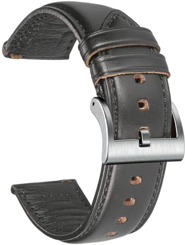torbollo 21mm weiches Horween Leder Uhrenarmband, Schnellverschluss, handgefertigtes Vintage Armband für Männer