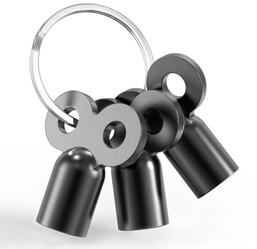 Ancable Lot de 3 clés de purge de chauffage universelles, robustes et stables, compatibles avec tous les radiateurs, réduction du bruit lors de la purge (noires)