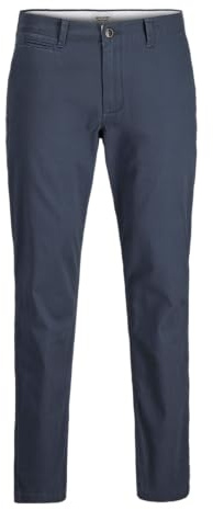 Jack & Jones Chino Hose Herren Relaxed Fit – Chinohose Männer aus Baumwolle mit Stretch – Klassische Performance Pants Herren Hose, Mid Rise, Umschlag-Saum, Bequemes Bein