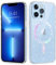 BENTOBEN Cover Magnetica per iPhone 13 Pro Custodia, Compatibile con MagSafe, Custodia Protettiva Cellulare Antiurto, Sottile e Leggero, Retro Resistente ai Graffi, Glitter Trasparente