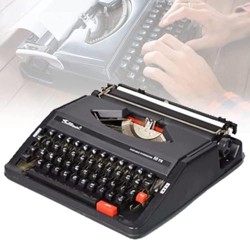 YSXXIAN Schreibmaschine Vintage, Retro-Schreibmaschine, mechanische englische Schreibmaschine, 1980 Klassische Nostalgie, Retro-Schreibmaschine, Vintage-Schreibmaschine, schwarz