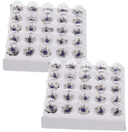 CATIEBYE 50pcs Mini Light Bulbs, 2.5v E10 Screw Base Iron Glass Miniature Lightbulb Set for Student Electrical Projects, Flashlight Bulbs Replacement, Crafts and Multiple Scenarios