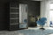 ELUKS CARLI Modern Sliding Door Wardrobe with Mirror, 2 or 3 Doors, 4 colours: WHITE/BLACK/OAK/GREY 5 sizes: 100cm/120cm/150cm/180cm/200cm (Black, 100cm 4 Drawers)