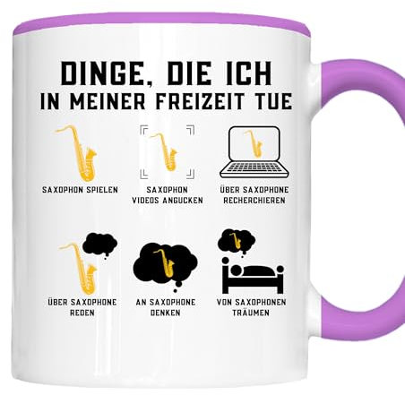 Saxophon Tasse | Dinge, die ich in meiner Freizeit tue Saxophone spielen | Saxophon Geschenk Saxophonspieler Tasse Saxophon Kaffeebecher lustig