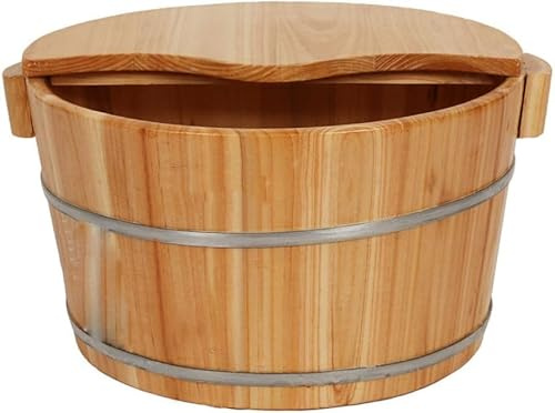 Wooden Foot Basin Pedicure Bowl Spa Massage Household Fir Foot Tub Pedicure Barrels Gift To Parents, B