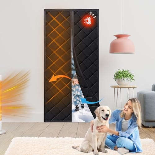 Rideau Isolant Thermique Froid et Chaleur, Rideau de Porte Magnétique Interieur, Isolation Thermique Porte, Rideaux Isolants Thermiques pour Portes de Cave, Balcon et Terrasse