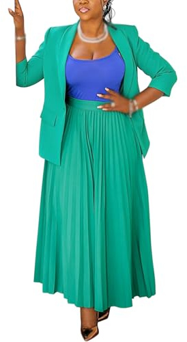 Onewus Damen Plus Size Büro Set | Blazer und Rock Kombination für Geschäftstermine
