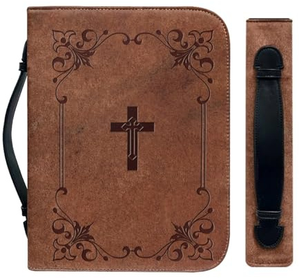 Bibelhüllen, Bibelhülle, Leder, PU-Leder, Vintage-Bibelhülle, wasserabweisend, Buch-Tragetaschen mit Reißverschluss, Bibelzubehör, Geschenk, Muttertag, Ostern