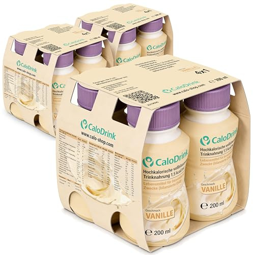 CaloDrink hochkalorische Trinknahrung 12x200ml Vanille, 300 kcal | Vollbilanziert für Senioren, Astronautennahrung & Aufbaukost, zum Zunehmen bei Appetitlosigkeit