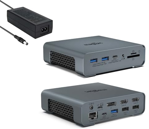 USB C Docking Station Triple Display,16 in 1 Laptop Docking Station with mit Netzteil, 4K/60Hz 2 HDMI and Displayport, 8 USB Ports, Ethernet for Dell/Hp/Lenovo Full Functional Type c Windows laptops