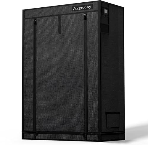 Aygrochy Growzelt 140x70x200cm, Indoor Grow Tent mit Reflektierende Mylar Zuchtzelte, abnehmbaren Boden Tablett,für Pflanzen wachsen Raum