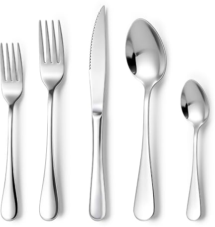 ALEXPRE 50PCS Stainless Steel Cutlery Set,Service for10