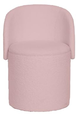 GC GAVENO CAVAILIA Boucle Round Stool Ottoman Storage Box with Lid, Pink | Vanity Stool |Hidden Storage |Removable Lid |Ottoman Folding Stool Foot Rest | Bench Seat Chair For Living Room, Bedroom
