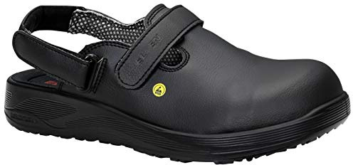 ELTEN Michel Black ESD SB | Clogs mit Stahlkappe für Damen & Herren, leicht, atmungsaktiv, Gr. 48