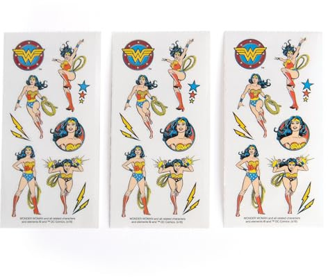 Paper House Productions Aufkleber, 5,1 cm, Wonder Woman, 6 Stück, 6 Stück