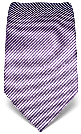 Vincenzo Boretti cravatta elegante classica da uomo, 8 cm x 15 cm, di pura seta di alta qualità, idrorepellente e antisporco, motivo a righe lilla