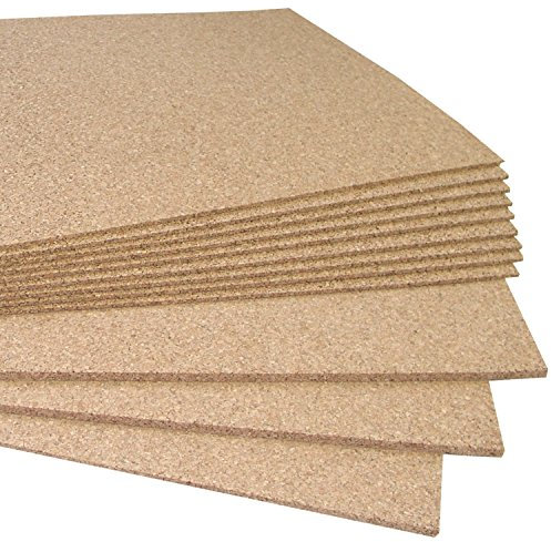 TRECOR® plaque de liège [Format : 1000 x 500 mm] – Très élastique et antistatique – Plaque en liège de qualité supérieure – Poncé d'un côté pour un meilleur aspect (20 mm d'épaisseur, 1 pièce)