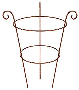 Peony Cage Plant Supports - Supports Peonies, Roses and herbaceous plants - Plant Support Cage - Sold in Packs of 3 (Small - 50cm Diameter x 63cm Tall - Pack of 3, Raw Steel - Designed to Rust)