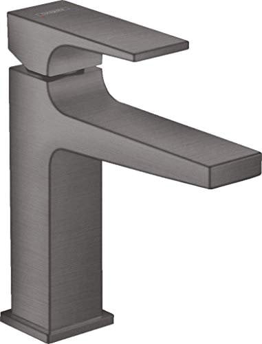 hansgrohe Wasserhahn Metropol, wassersparende Armatur mit Komfort-Höhe 110mm mit Push-Open Ablaufgarnitur, Brushed Black Chrome