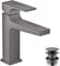 hansgrohe Wasserhahn Metropol, wassersparende Armatur mit Komfort-Höhe 110mm mit Push-Open Ablaufgarnitur, Brushed Black Chrome