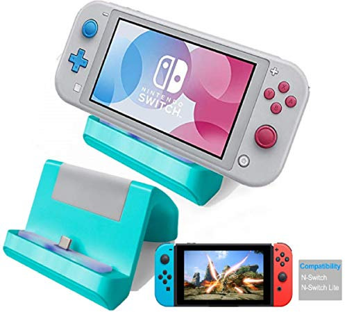 TNE - Support de Chargeur Switch Lite | Mini Station d'Accueil d'Affichage de Charge Avec Port USB Type C pour Nintendo Switch/Lite 2019 (Turquoise)