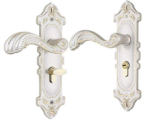 Tubayia Vintage Edelstahl Türdrücker Türschloss Türklinke Türgriff für Zuhause, Büro, Hotel (Weiß)