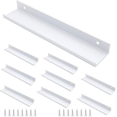 Set of 8 NUZAMAS Kitchen Lip Pull Handles, Aluminum Alloy, Silver Color, Door Handles, Concealed Finger Pull Handle for Home Kitchen Door Drawer Cabinet, 20cm