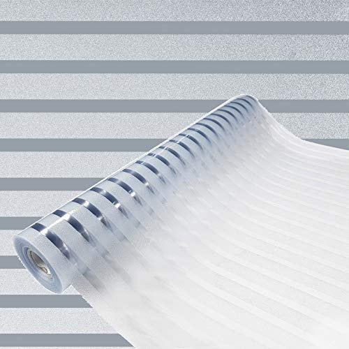 DecoMeister Fensterfolie statisch selbsthaftend Glasfolie UV-Schutz Sichtschutzfolie Dekofolie für Schlafzimmer, Badezimmer, Kinderzimmer Adhäsionsfolie 45x100 cm Clarity Streifen