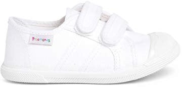 Pisamonas Zapatillas Niños Lona Cinta Adhesiva Talla 20 Color Blanco