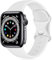 Epova Cinturino in Silicone Compatibile con Apple Watch 40mm 38mm 41mm 42mm, Cinturini di Ricambio per iWatch SE Series 10 9 8 7 6 5 4 3 2 1, Bianca, Grande