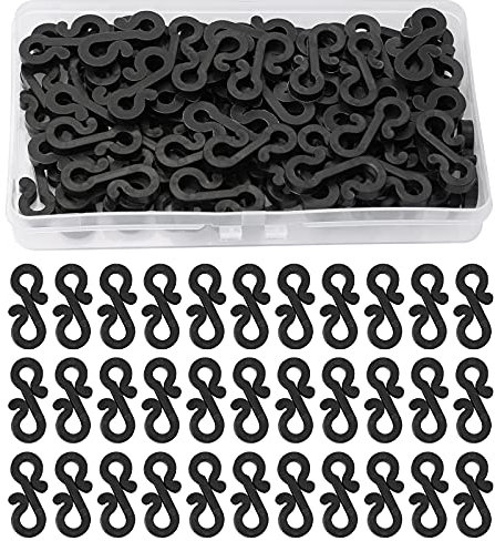 80 Pcs Small Gutter Hooks for Outdoor String Light Hangers, S Shaped Mini Christmas Lights Gutter Clips for Fence Wire Securing Decoration Clips Black