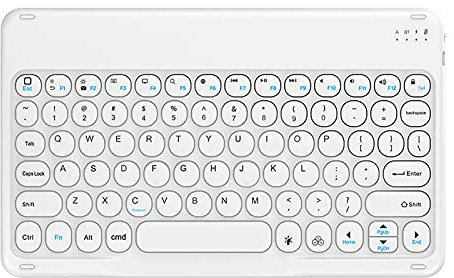 Washranp 1 Conjunto de Teclado inalámbrico y ratón Respuesta rápida Larga Espera Tableta Delgada sin Problemas BT Mini Mouse Plug and Play Bluetooth Teclado y Mouse Combo Slim y Portable Blanco 1 1
