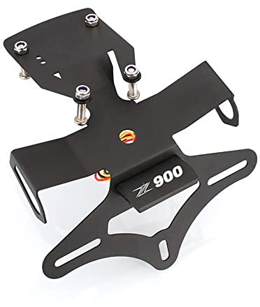 BVDOUE Motorrad CNC LED Hintere Kennzeichenhalter Kennzeichenträger Kennzeichen Halterungen, FüR Kawasaki Z900 Z900RS RS 2017-2018-2019-2020 Motorrad Einstellbare Winkel mit LED Licht