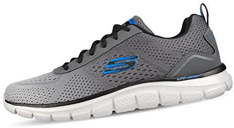Skechers Men's Track Ripkent Sneaker, Charcoal Mesh/Black Trim, 5.5 UK