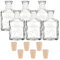 gouveo 6er Set Glasflaschen 250 ml Cube mit Gravur Frohe Ostern III und Korken (PEK) - Kleine Flaschen für Ostern - Leere Flaschen zum Befüllen und Verschenken