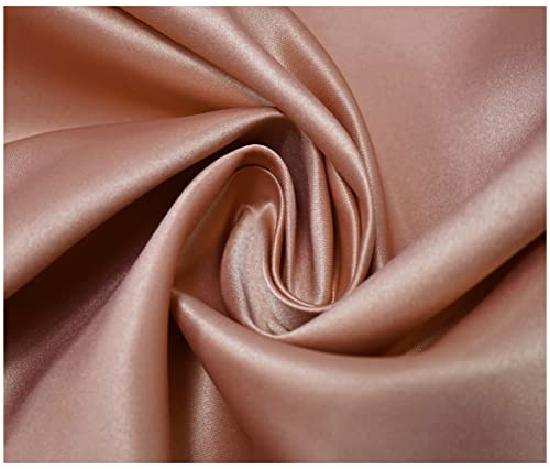 Matte Duchess Bridal Satin Polyester Fabric for Dressmaking Wedding Crafts Quilting Sewing 150cm Wide (10 Metre (1000 x 150cm), Rose Gold)